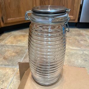 Clear Glass Storage Jar with Metal Lid